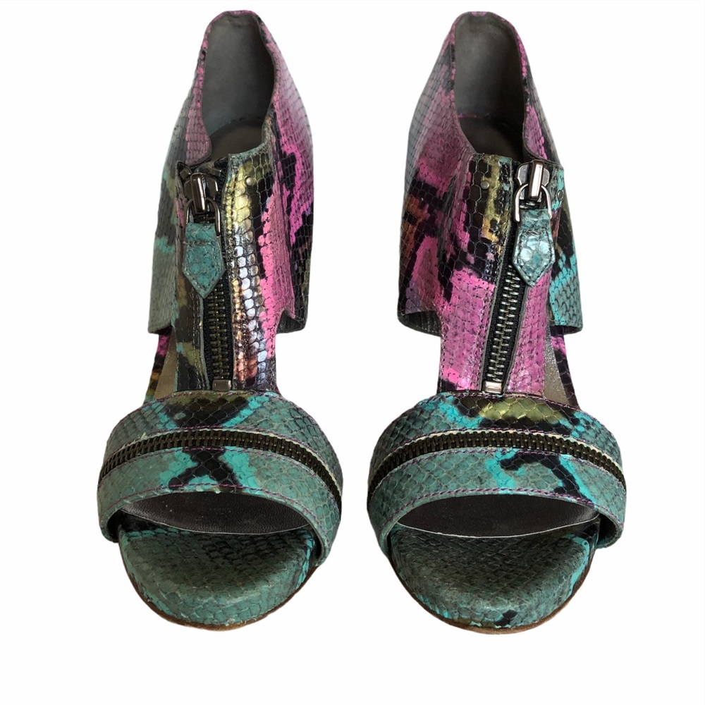 Botkler Multicolor Snakeskin Strappy Open Bootie - Picture 2 of 7